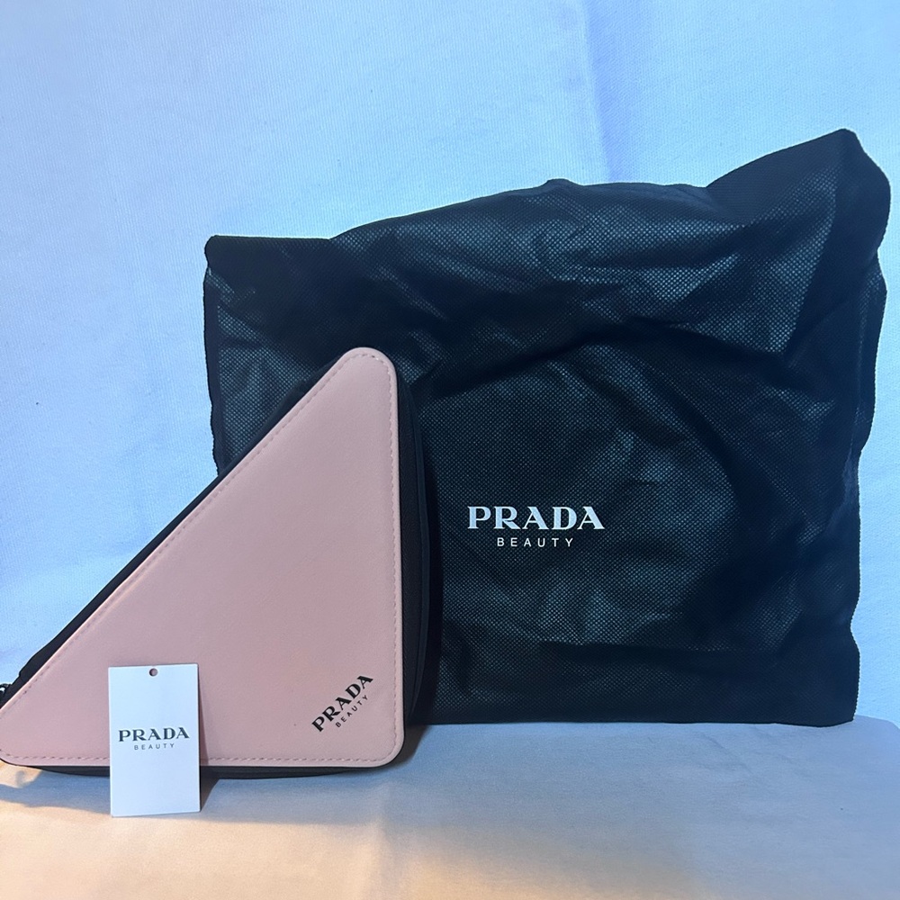 BNWT - Prada beaute novelty black and pink makeup case.